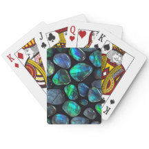 Blue Green Labradorite Crystals Gems Playing Cards