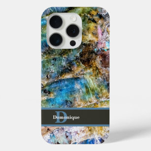 Blue Green Labradorite Gemstone iPhone 15 Pro Case