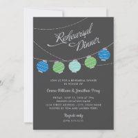 Blue Green Lantern Wedding Rehearsal Dinner