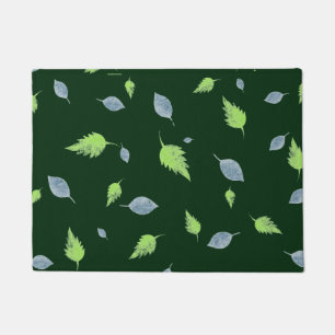 Blue & Green Leaves Pattern Doormat