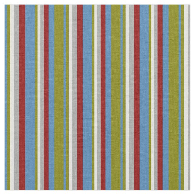 Blue, Green, Light Cyan, Dark Grey & Dark Red Fabric (Close Up)
