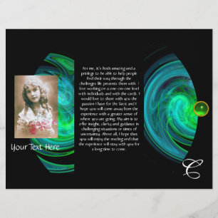 BLUE GREEN LIGHT VORTEX MONOGRAM Tri Fold