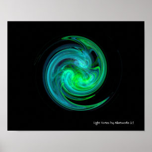 BLUE GREEN LIGHT VORTEX POSTER