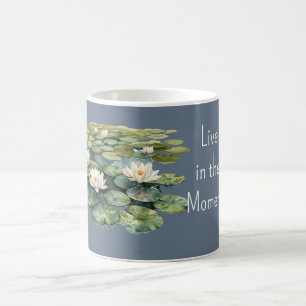 Blue Green Lily Pad Lotus Flowers Coffee Mug