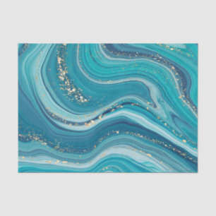 Blue & Green Liquid Marble  Tissue Paper