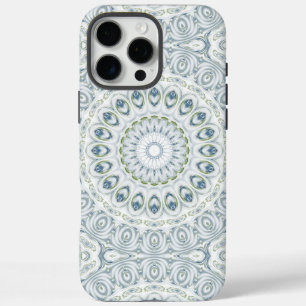 Blue & Green Mandala Kaleidoscope Medallion Flower iPhone 16 Pro Max Case