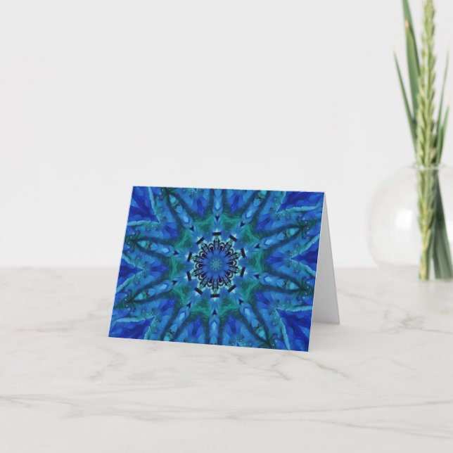 Blue Green Mandala Notecards (Front)