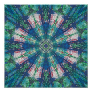 Blue/Green Mandala Poster