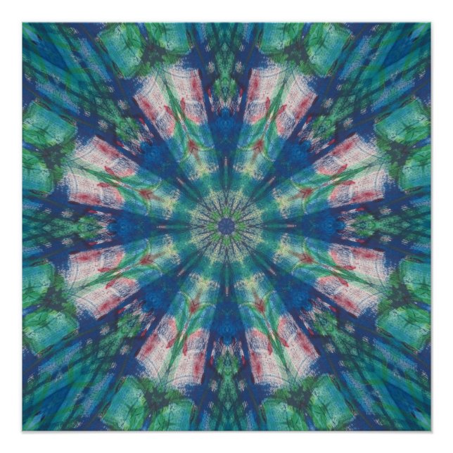 Blue/Green Mandala Poster (Front)