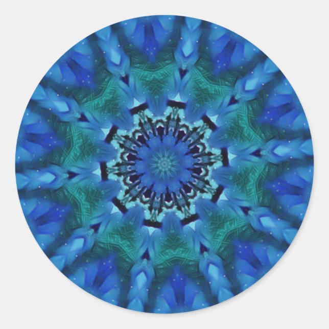 Blue Green Mandala Stickers (Front)