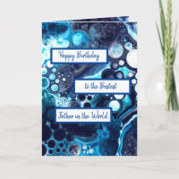 Blue Green Marble Art Happy Birthday Father
