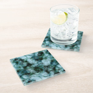 Blue Green marble Glass Coaster