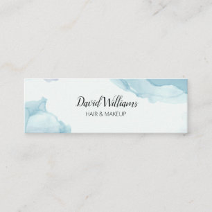 Blue Green Modern Art Liquid Watercolor Mini Busi Business Card