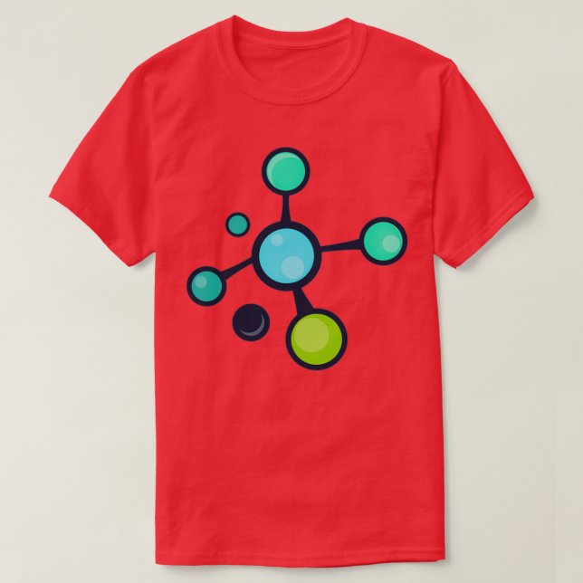 Blue green molecules science pattern T-Shirt (Design Front)