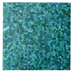 Blue Green Mosaic Pattern Ceramic Tile