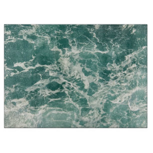 Blue Green Ocean Waves Cutting Board