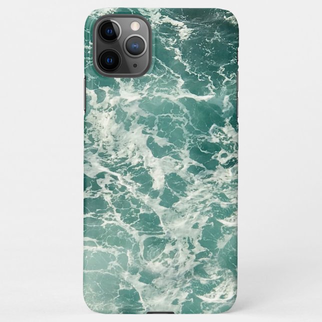 Blue Green Ocean Waves iPhone Case (Back)