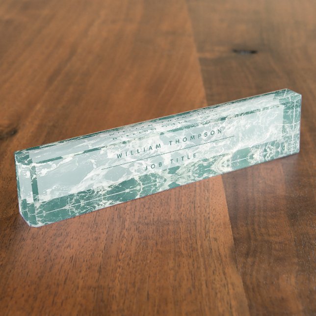 Blue Green Ocean Waves Nameplate (Side)