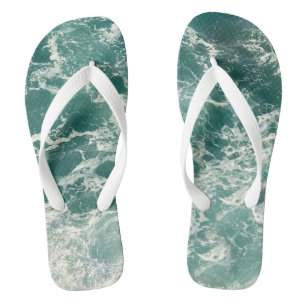 Blue Green Ocean Waves Thongs