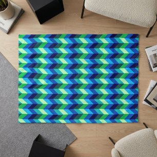 Blue Green Ombre Chevrons Small Fleece Blanket