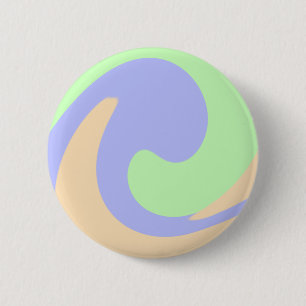 Blue green ombre fluid marble boho bold pattern 6 cm round badge