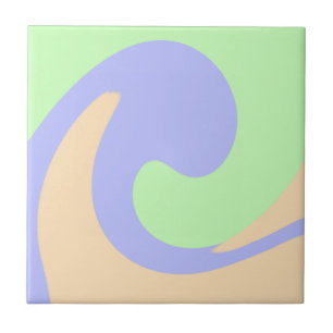 Blue green ombre fluid marble boho bold pattern ceramic tile