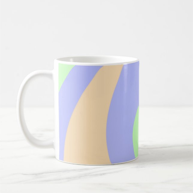 Blue green ombre fluid marble boho bold pattern  coffee mug (Left)