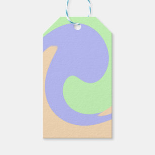Blue green ombre fluid marble boho bold pattern gift tags