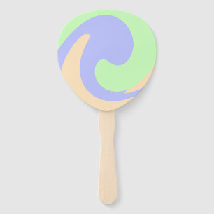 Blue green ombre fluid marble boho bold pattern hand fan