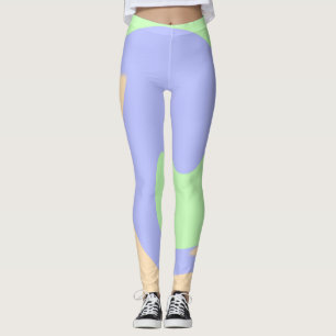 Blue green ombre fluid marble boho bold pattern  leggings