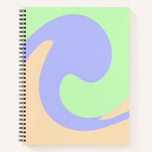 Blue green ombre fluid marble boho bold pattern  notebook