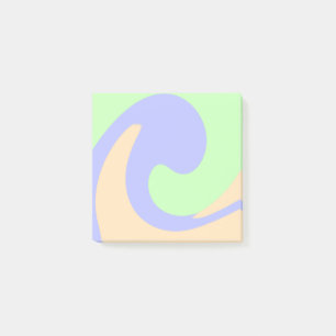 Blue green ombre fluid marble boho bold pattern post-it notes