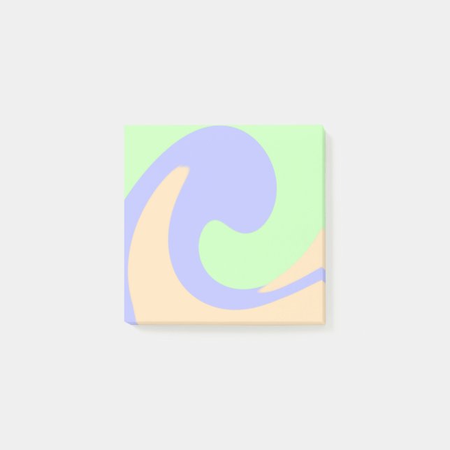 Blue green ombre fluid marble boho bold pattern  post-it notes (Front)