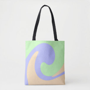 Blue green ombre fluid marble boho bold pattern tote bag