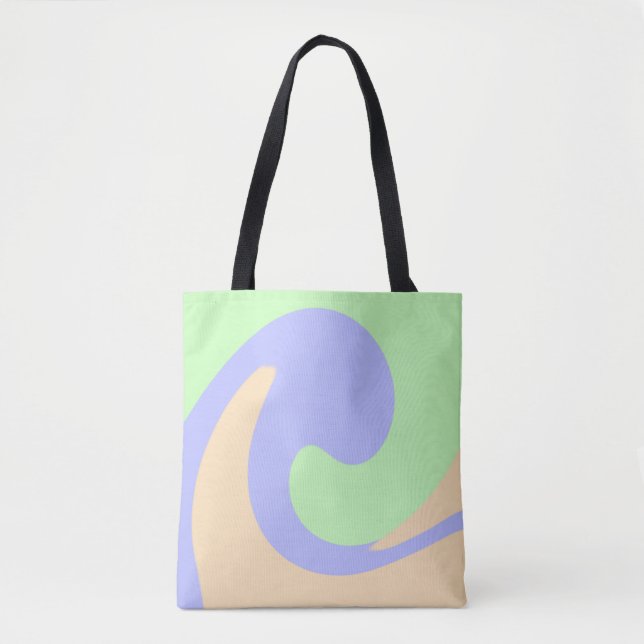 Blue green ombre fluid marble boho bold pattern  tote bag (Front)