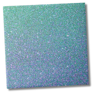 Blue Green Ombre Glitter Background Tile