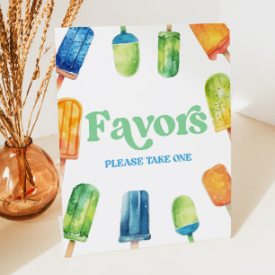 Blue Green Orange Popsicle Party Favours Table Sig Pedestal Sign