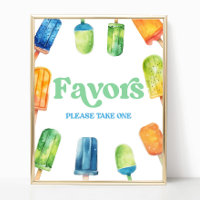 Blue Green Orange Popsicle Party Favours Table Sig