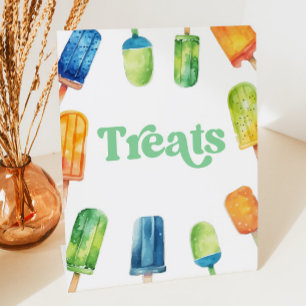 Blue Green Orange Popsicle Party Treats Table Sign