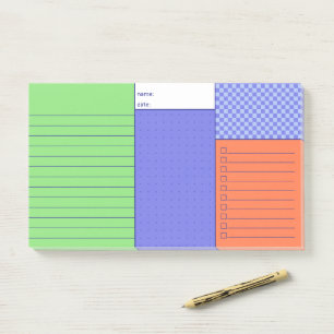 Blue Green Orange Practical Organising To Do Combo Post-it Notes