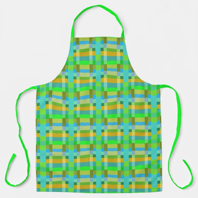 Blue Green Orange Purple Creamy Pattern Abstract  Apron (Front)