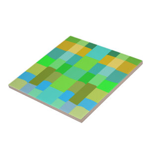 Blue Green Orange Purple Creamy Pattern Abstract  Ceramic Tile