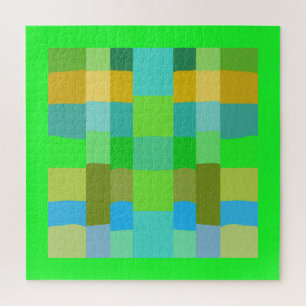 Blue Green Orange Purple Creamy Pattern Abstract Jigsaw Puzzle