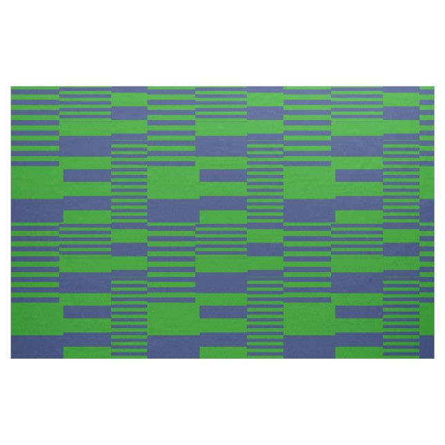 Blue Green Patchwork Stripes Design  Fabric (Fat Quarter)