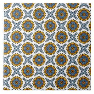 Blue & Green pattern #1 Ceramic Tile