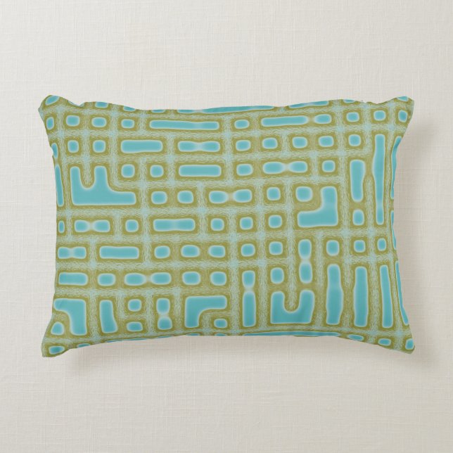 Blue Green Pattern Decorative Cushion (Front)