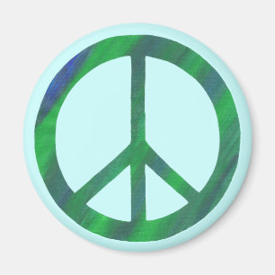 Blue Green Peace Sign Magnets