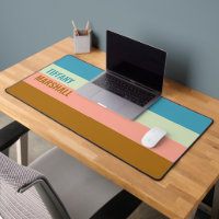 Blue Green Peach Pink and Brown Stripes Pattern
