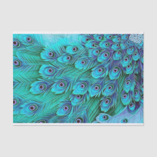 Blue Green Peacock Tissue Paper
