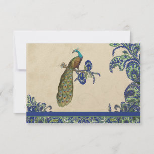Blue & Green Peacock Wedding Invitation